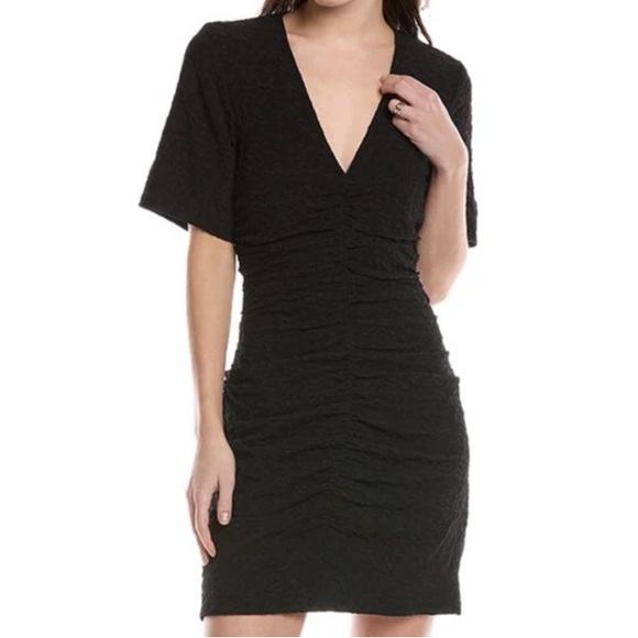 GANNI TEXTURED RUCHED FRONT MINI
DRESS SZ S - Picture 1 of 5